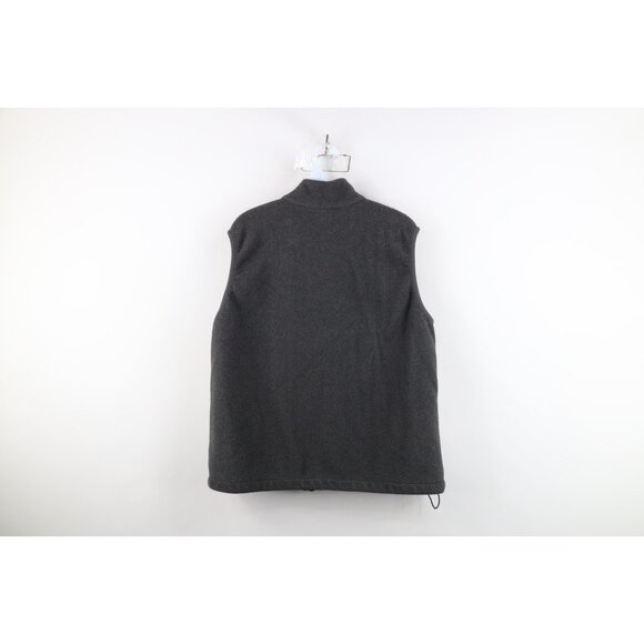 Vintage 90s Lands End Womens PL Faded Blank Full Zip Fleece Vest Jacket Gray USA - Picture 13 of 15